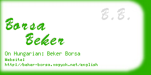 borsa beker business card